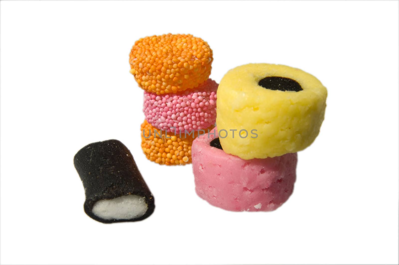 A Colourful Selection of Sweets and Candy on a Isolated Photo