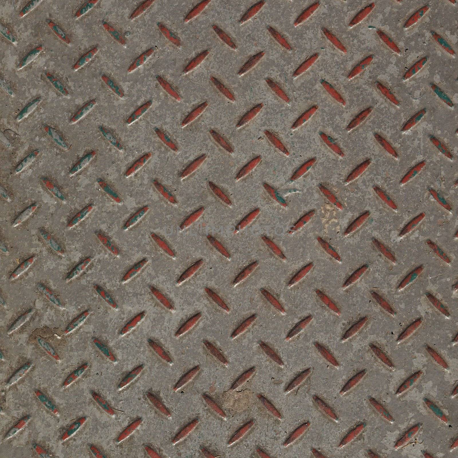 Diamond steel plate useful as a background