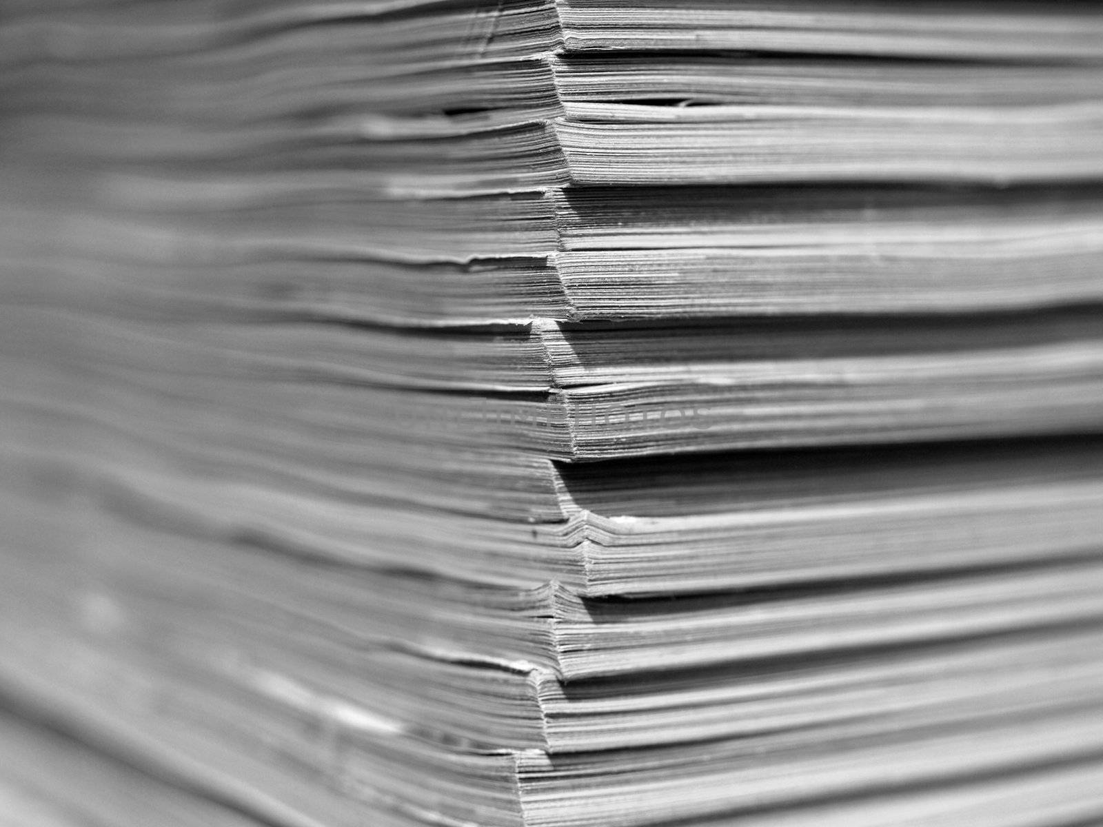 Office paper documents useful as a background - with selective focus