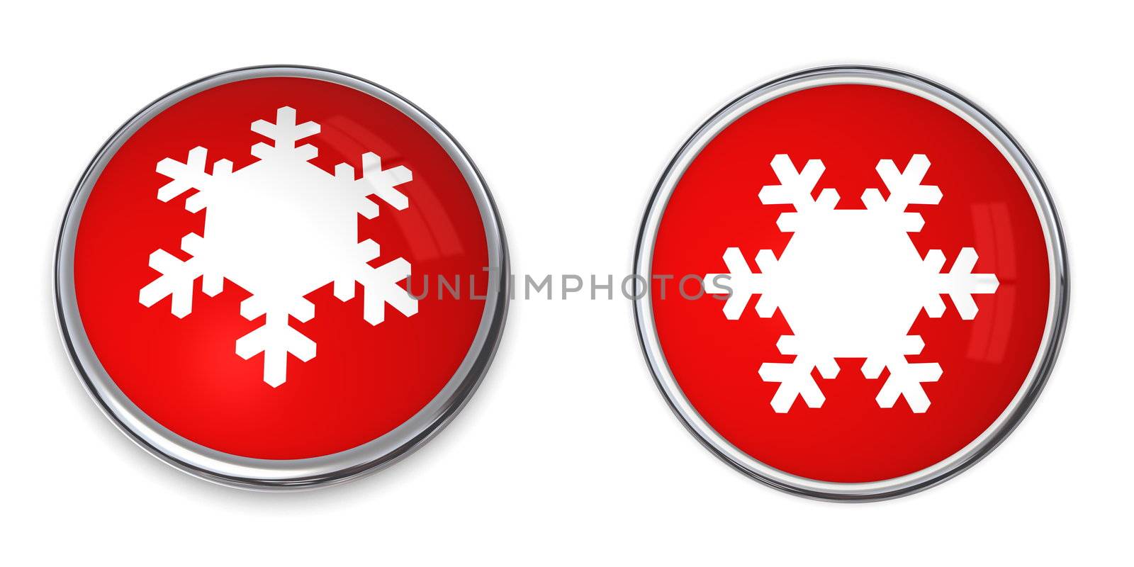 Red Snowflake Button by PixBox