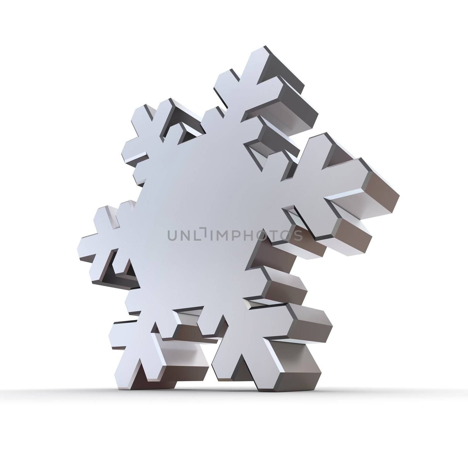 Shiny Silver Chrome Snowflake by PixBox