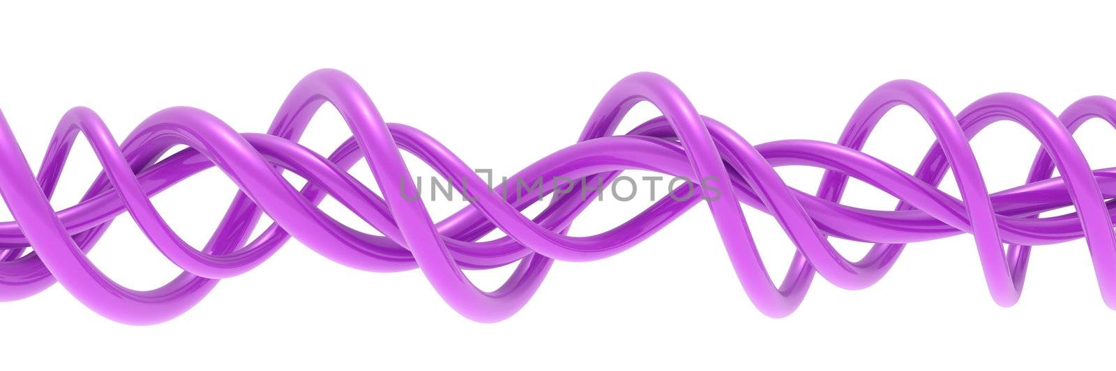 Ornate swirling abstract lilac lines isolated on white
