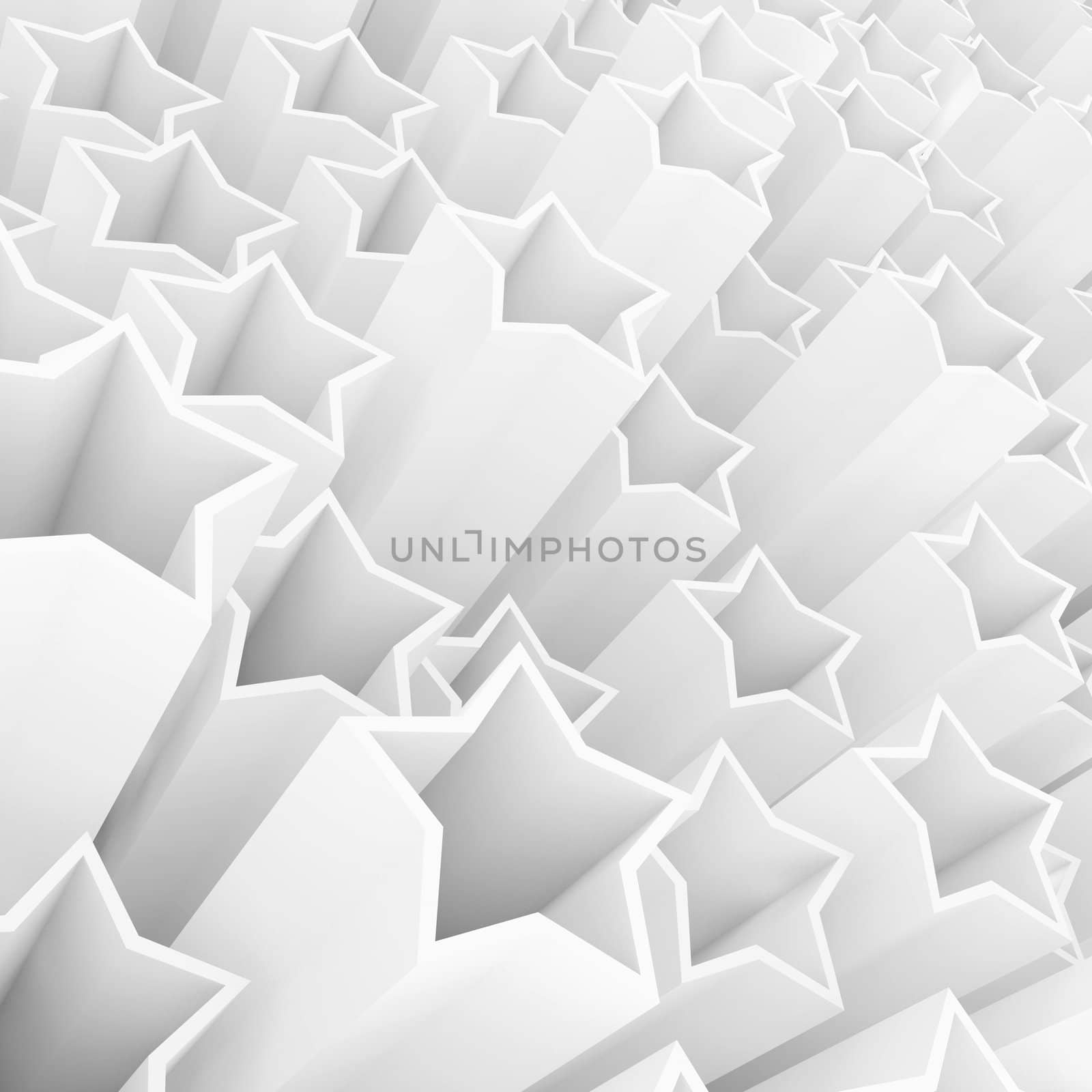 A lot of 3d white stars 