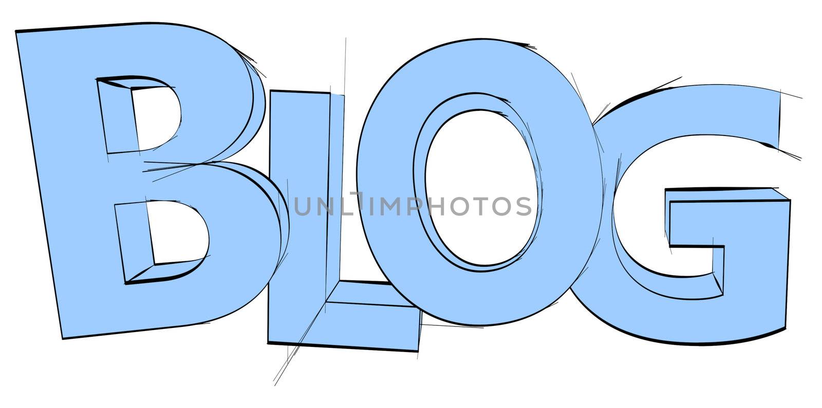 Blue word "Blog" isolated on the white background