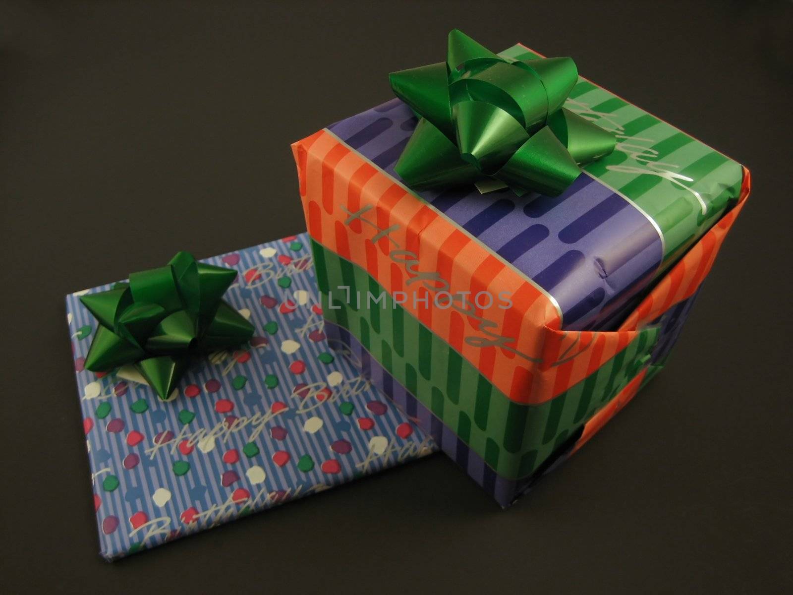 Boxes and wrapped gifts for a birthday or ohter celebration