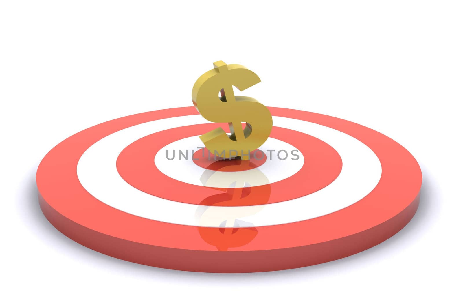 A Colourful 3d Rendered Hitting Targets (Dollar) Illustration