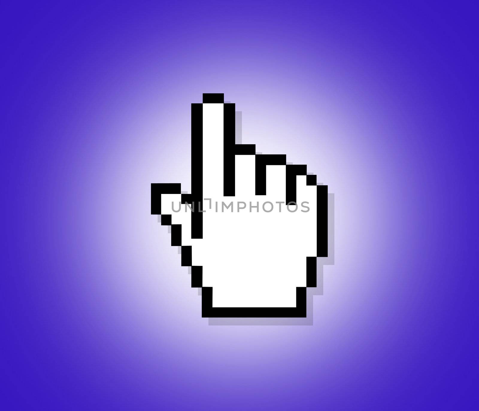 A Colourful Photoshop Hand Cursor Illustration and Internet Concept