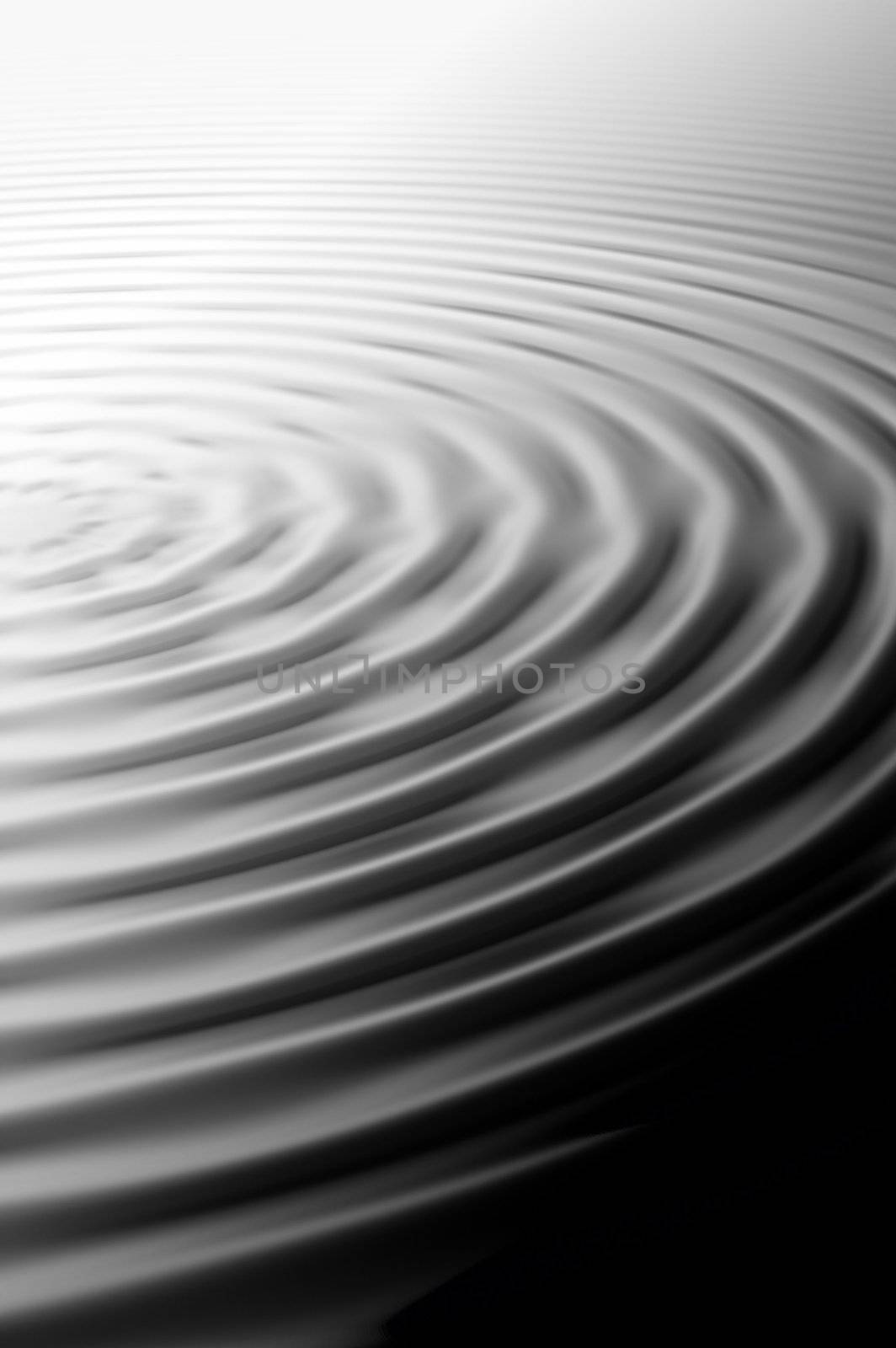 An Arty Photoshop Water Ripple Illustration in Black and White