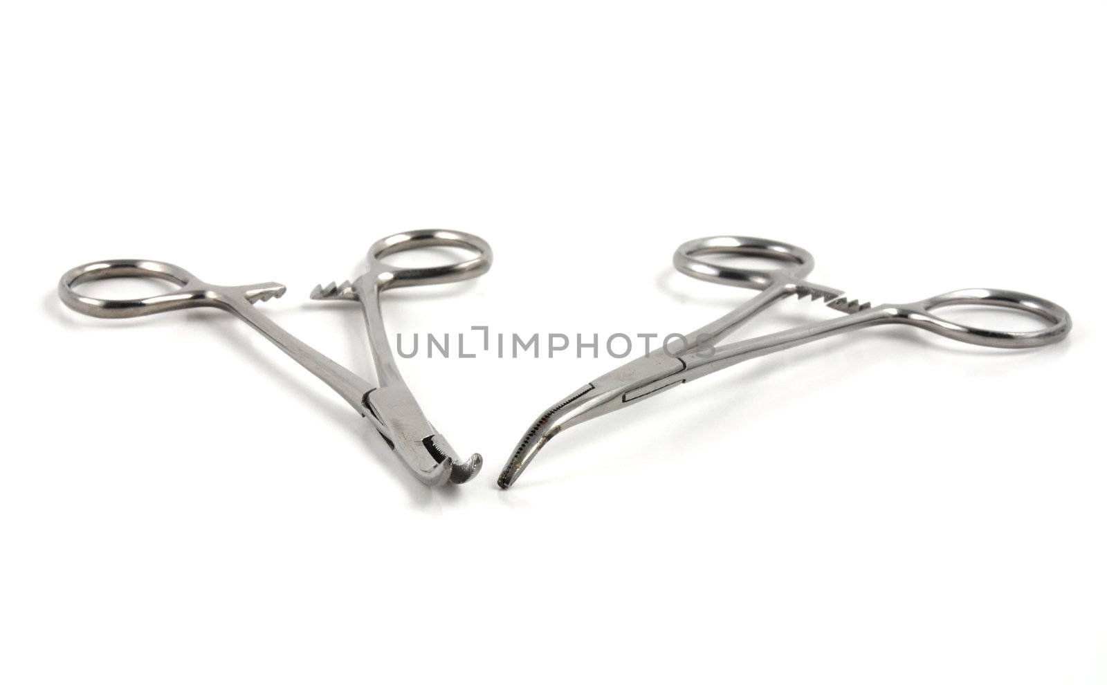 Stock pictures of hemostats used in surgical practice