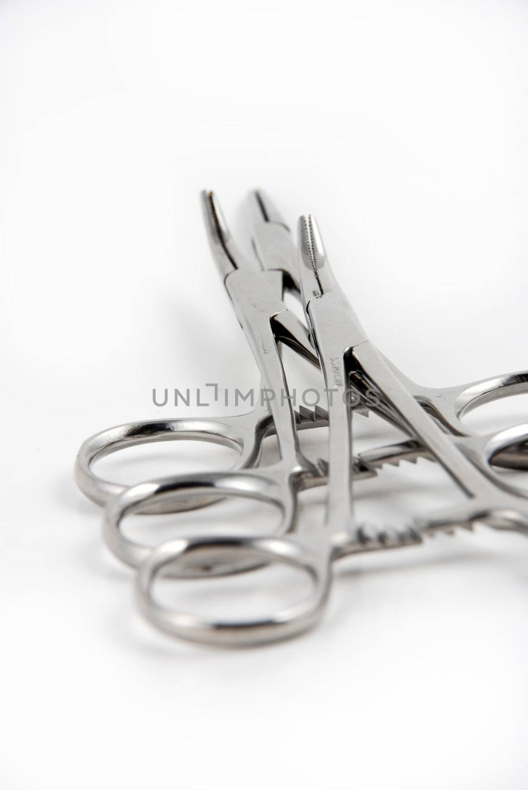 Stock pictures of hemostats used in surgical practice