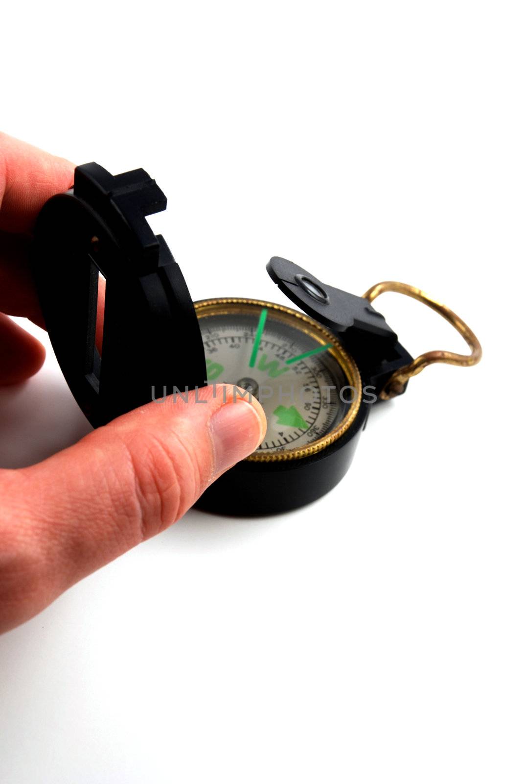 Stock pictures of a compass used for orientation for hikers and outdoor persons