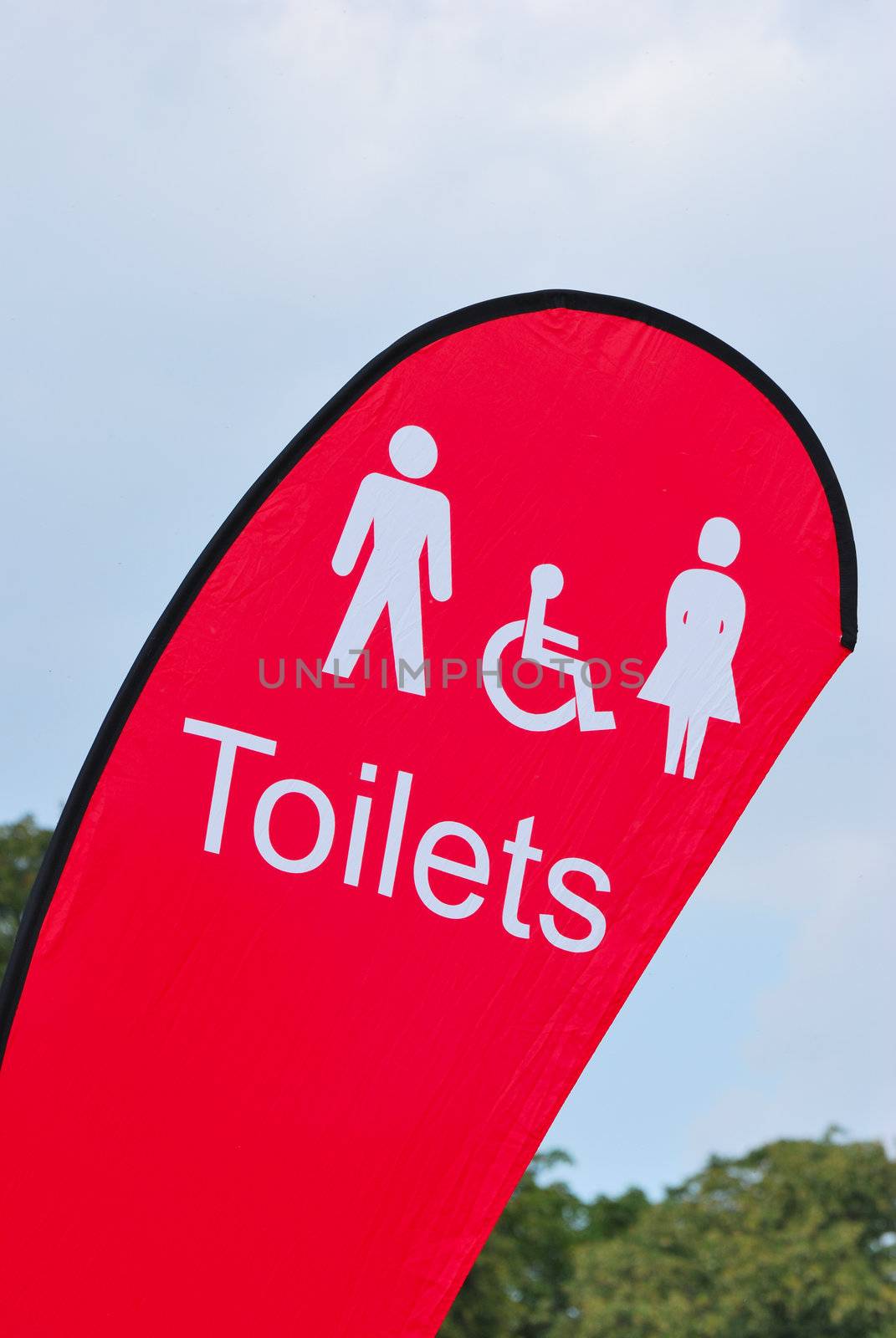 Outdoor sign for toilets