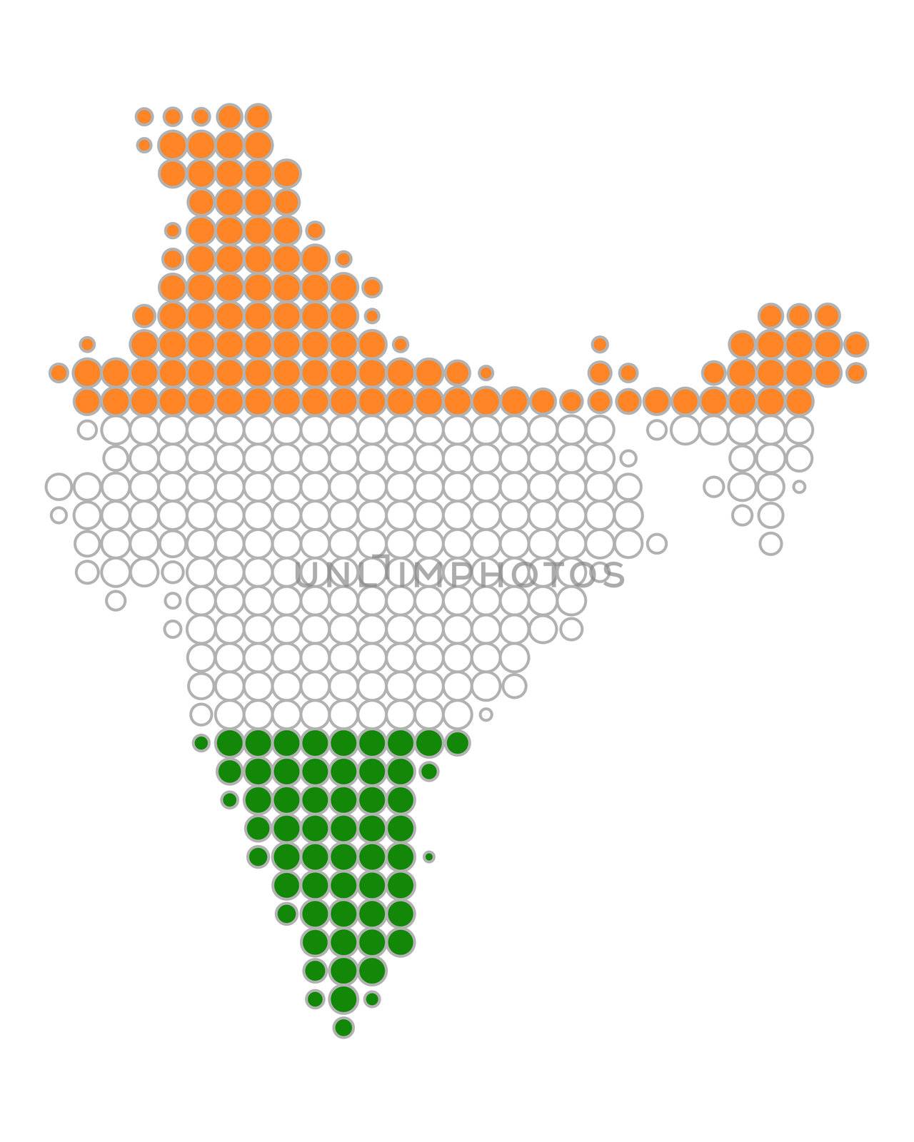 Map and flag of India by rbiedermann