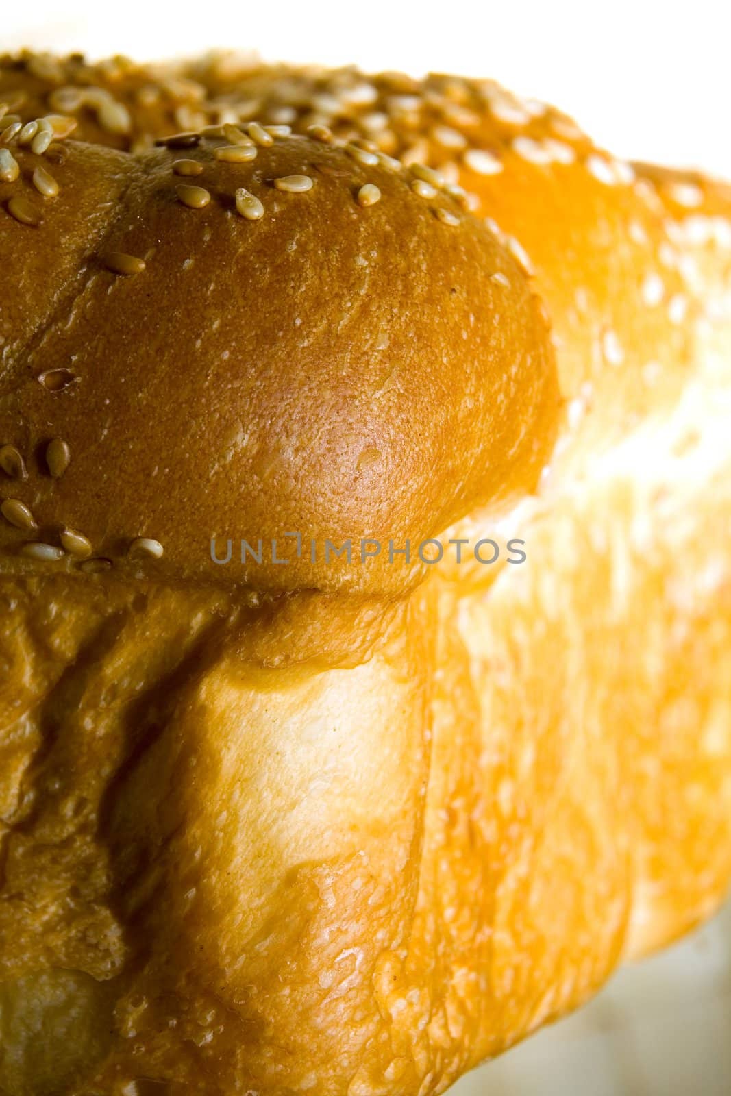 White bread baked from organic flour photographed close up