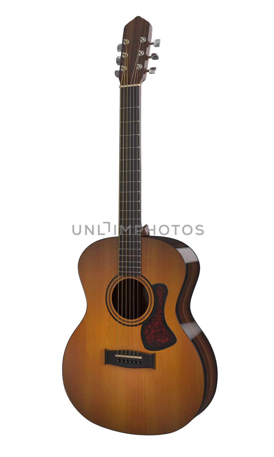 3D rendered acoustic guitar.