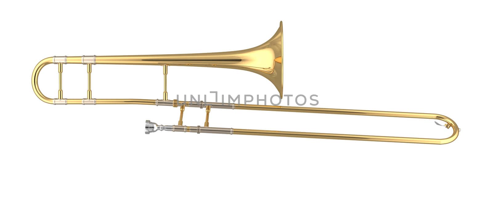 3D rendered trombone.