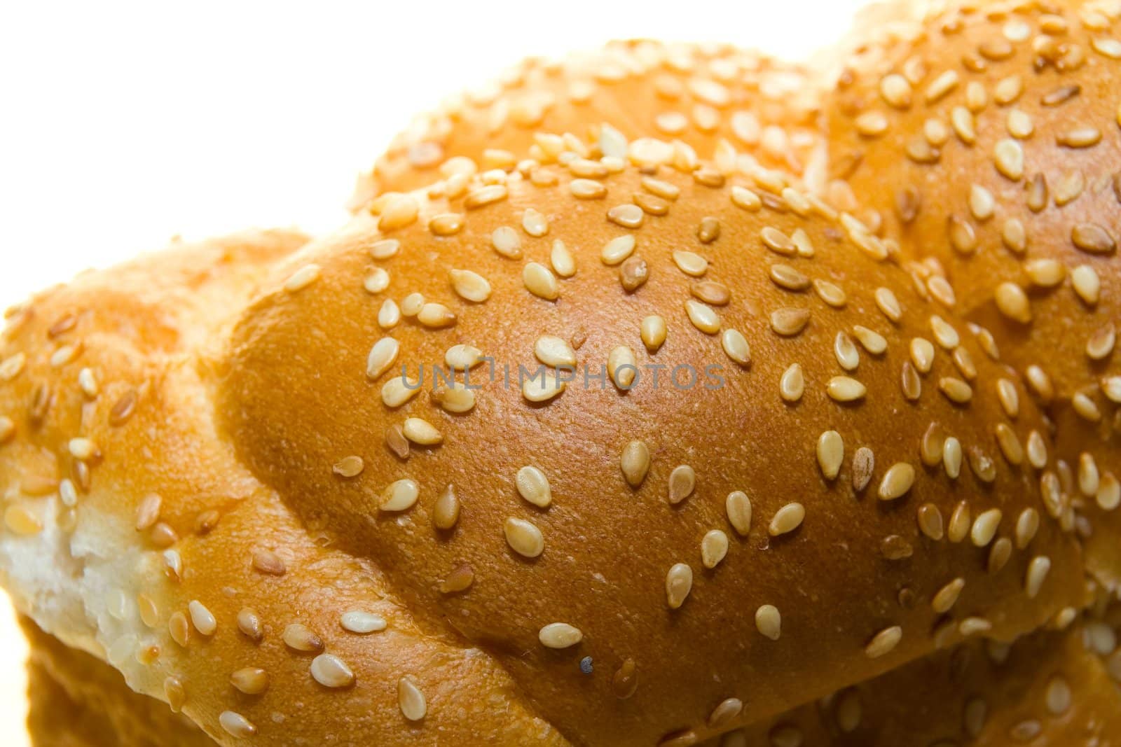 White bread baked from organic flour photographed close up