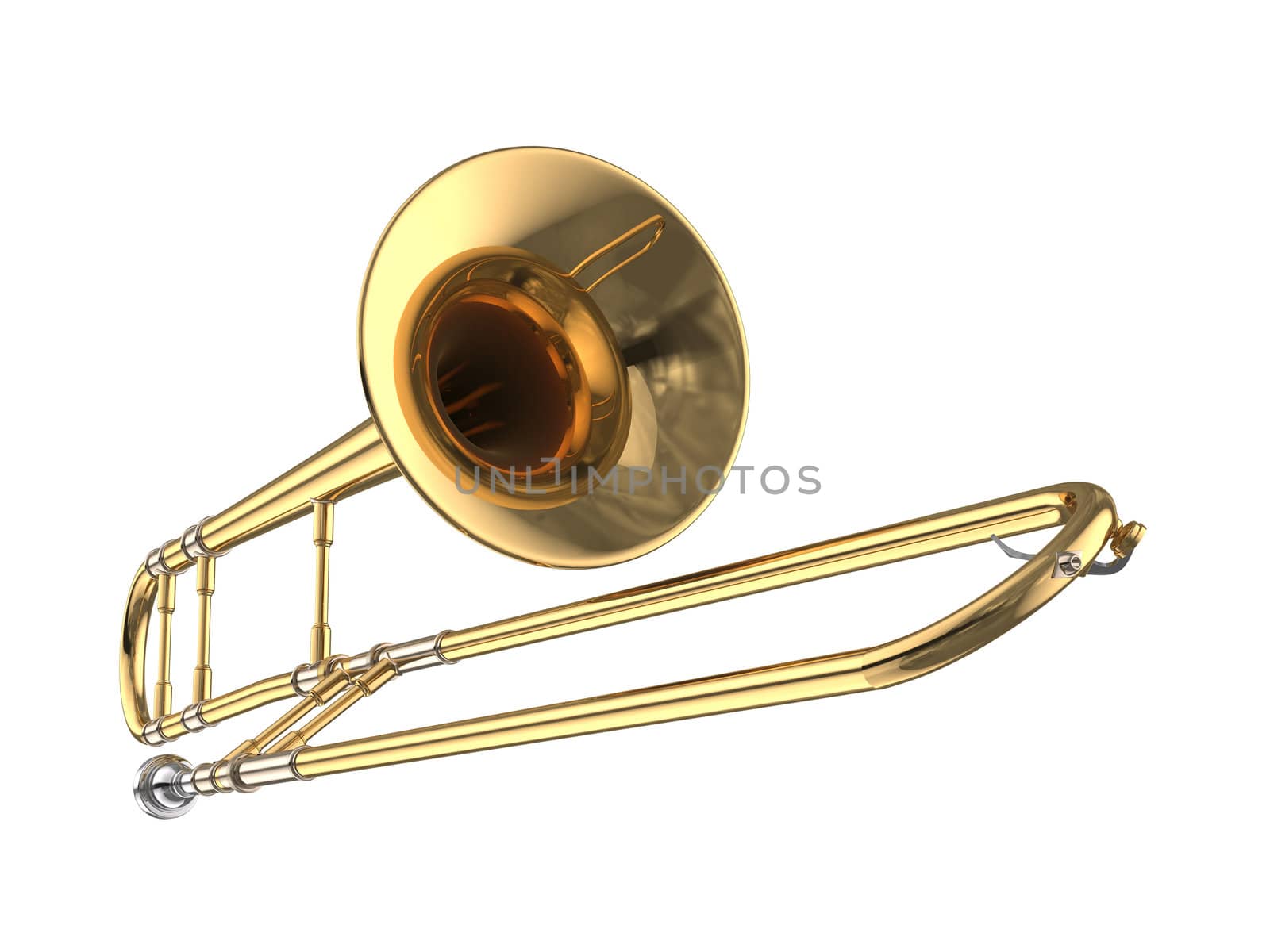 3D rendered trombone.