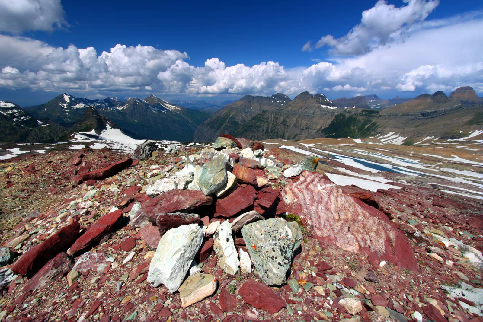 Magnificent scenery near Sperry Glacier in the mountains of Glacier National Park - USA.