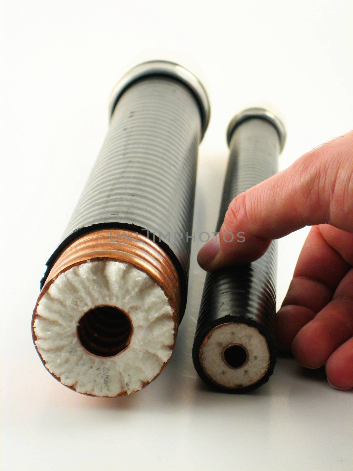 Two large coaxial cables