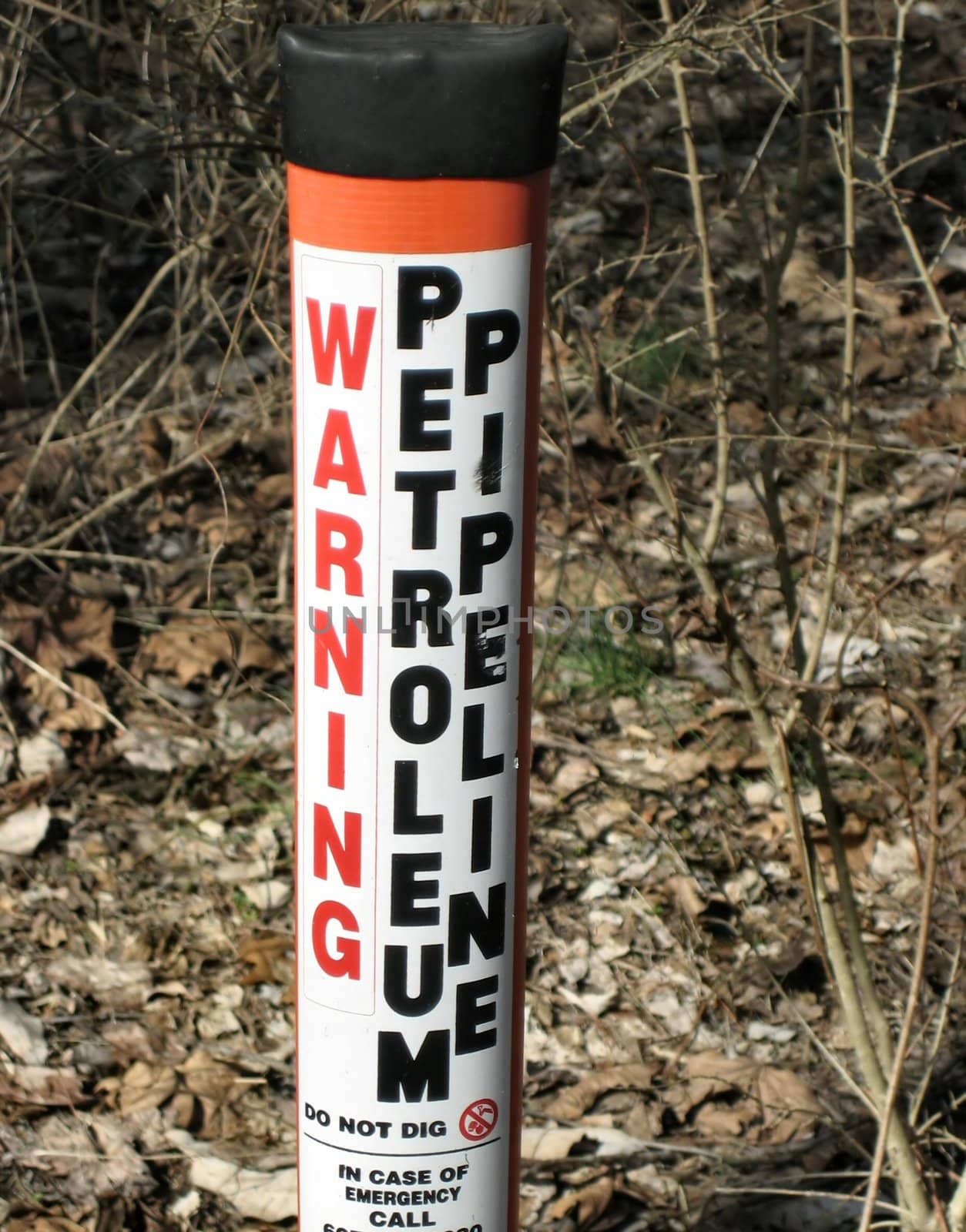 Warning sign for underground pipeline