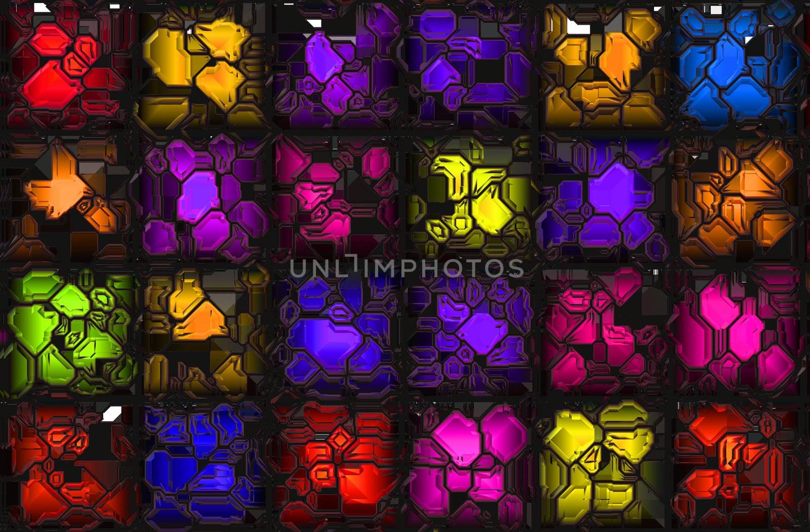 Crystal Colorful Futuristic Gems as a Background