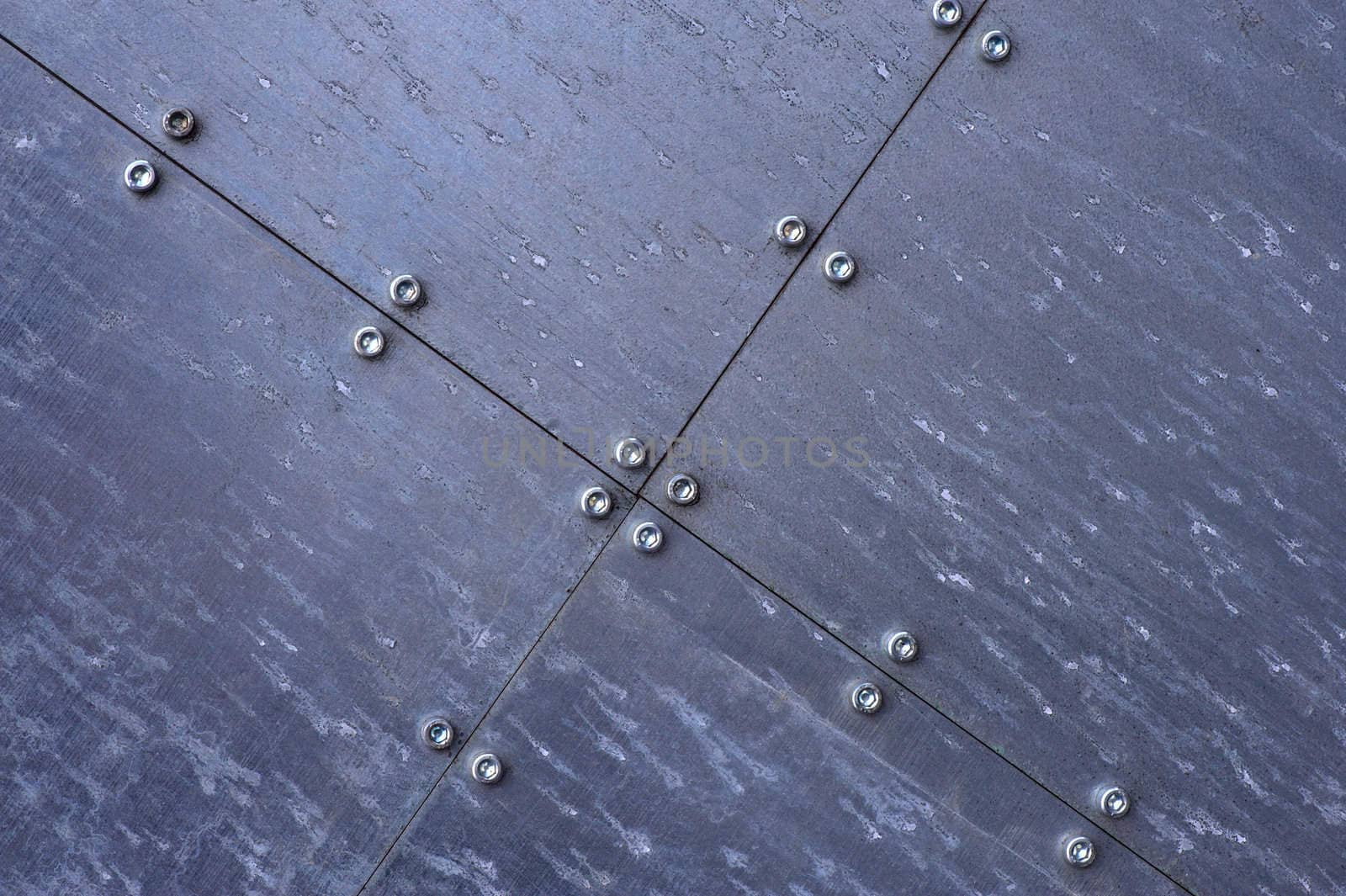 Metal structure with the shaped pattern. A close up