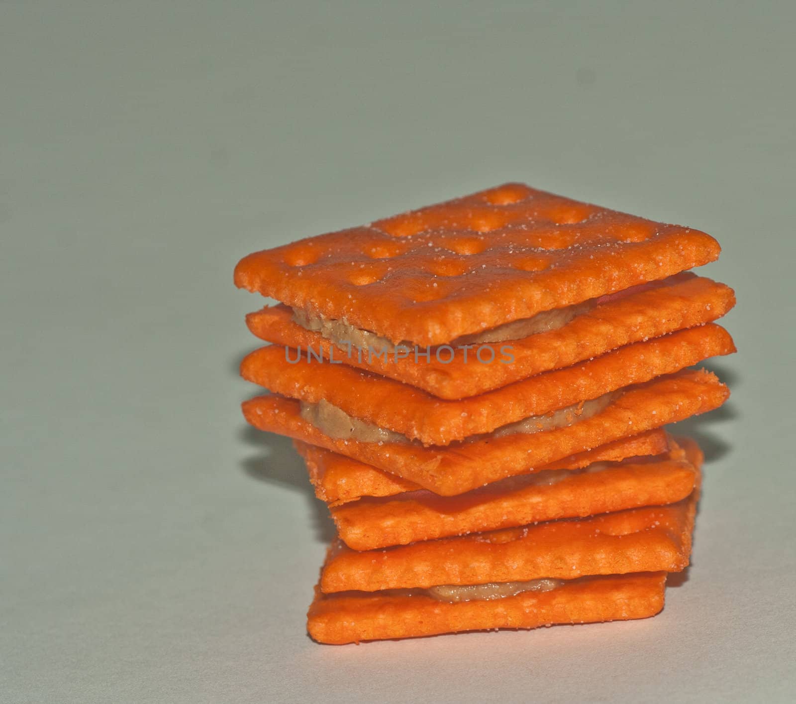 Stack of cheese crackers ready to eat