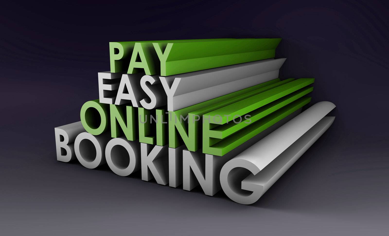 Online Booking System in a 3d Illustration