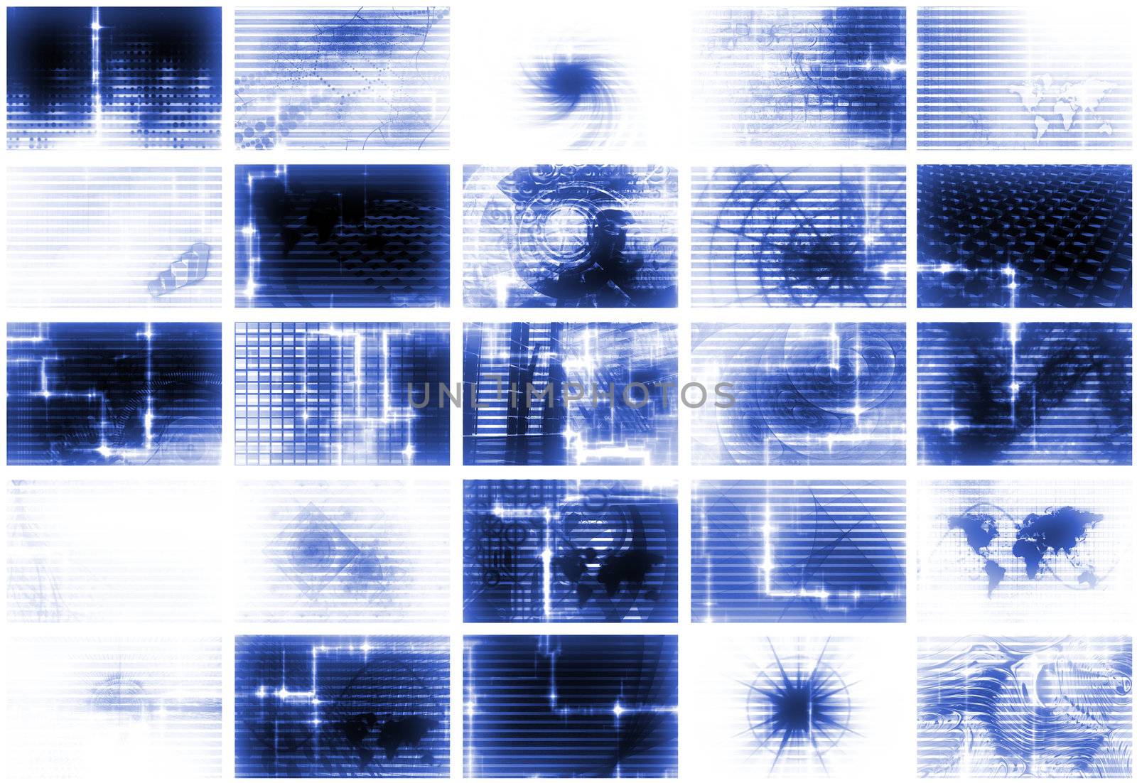 Blue Futuristic Digital TV and Channels Background