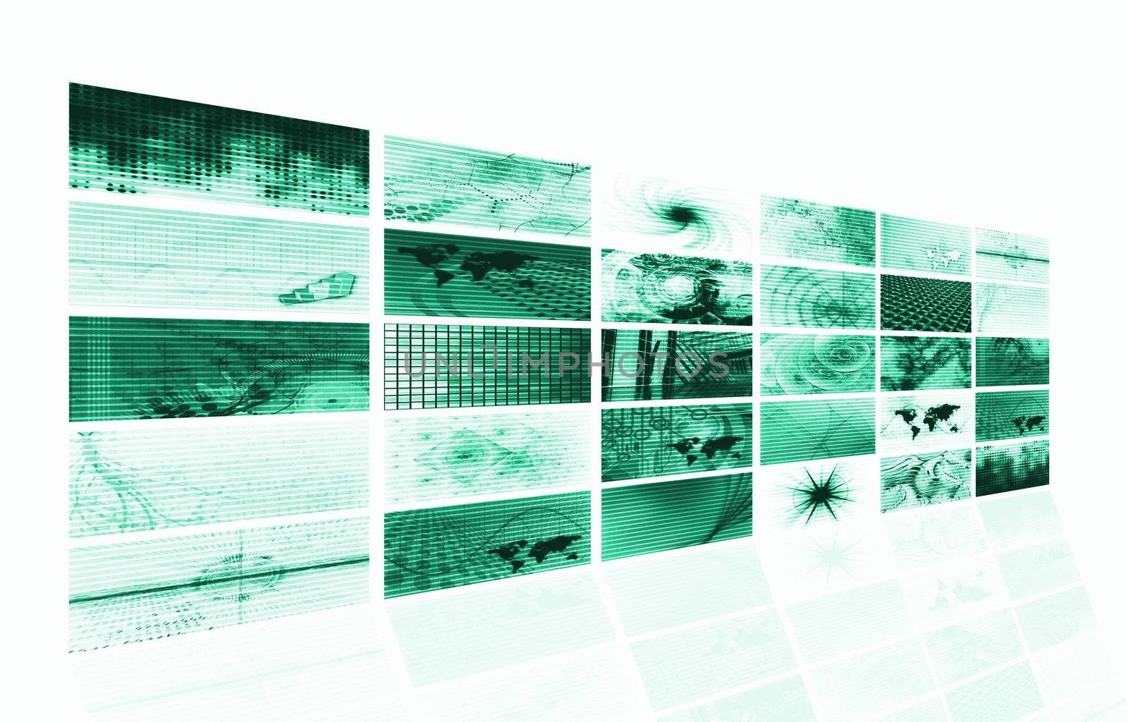 Futuristic Digital Age TV and Channels Background