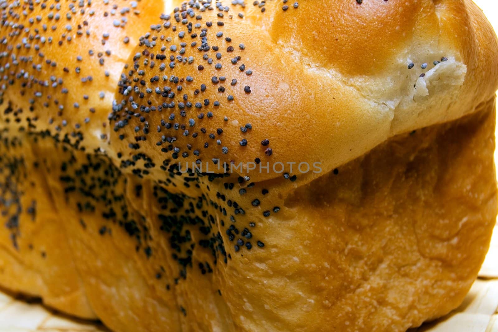 White bread baked from organic flour photographed close up