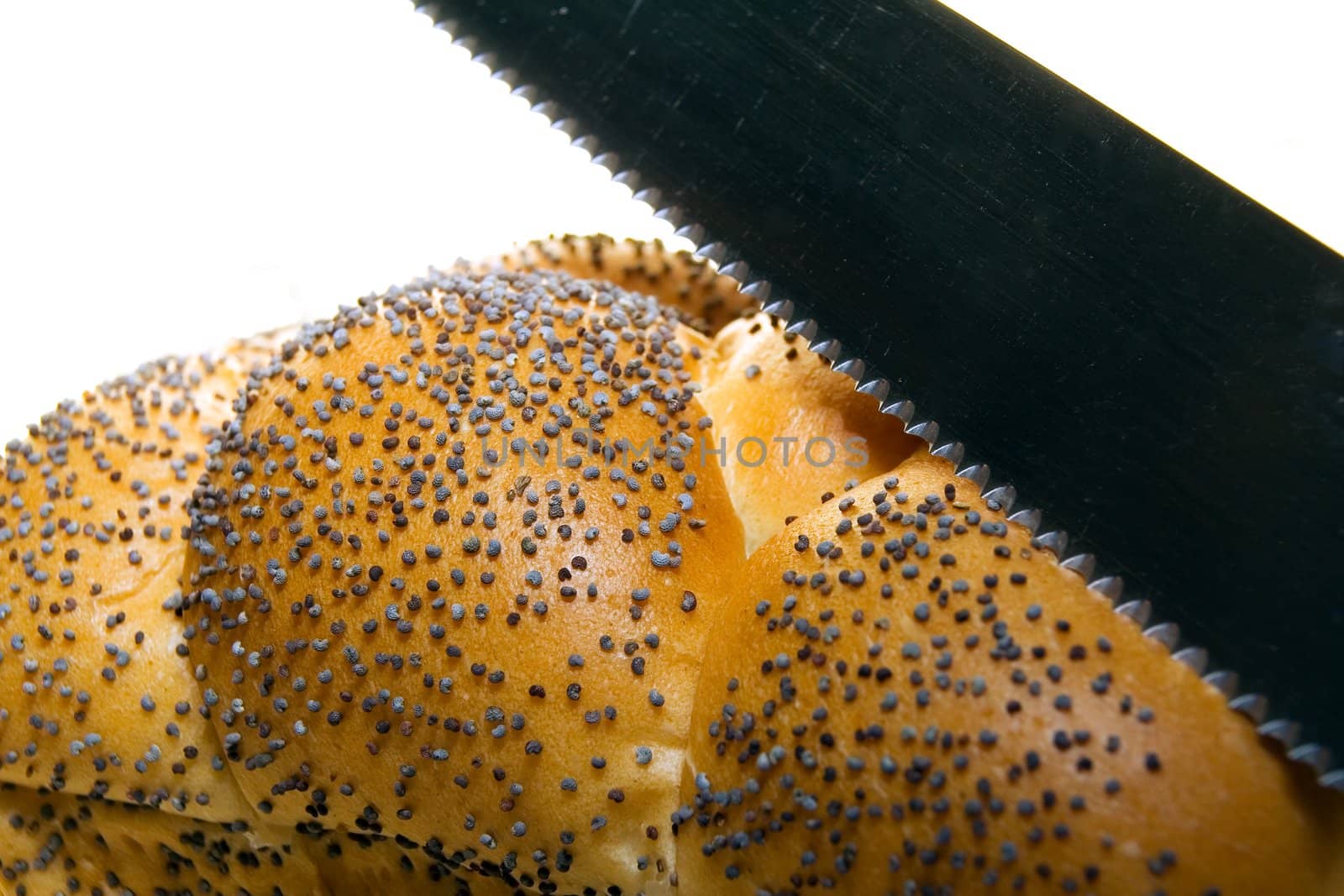 White bread baked from organic flour photographed close up