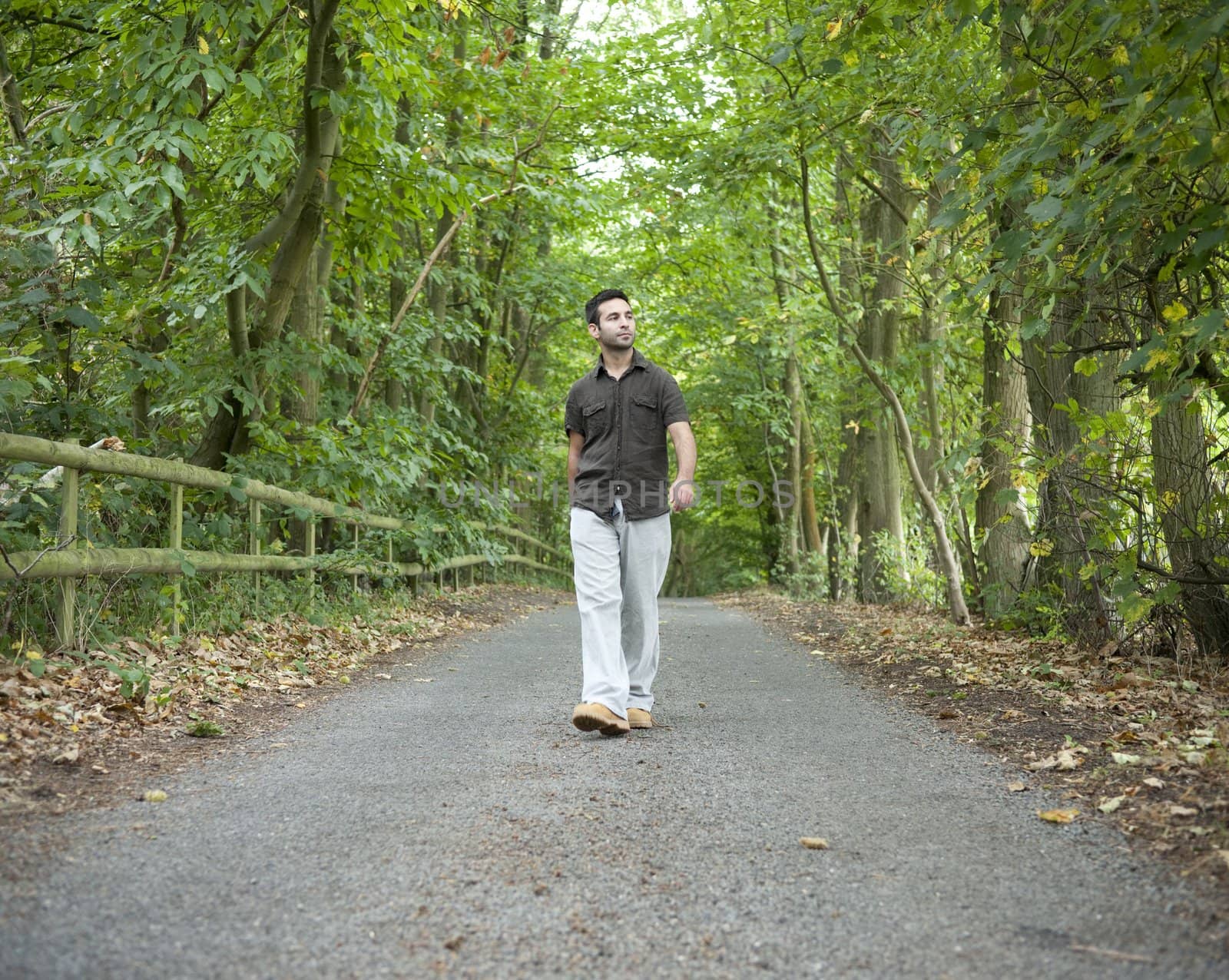 Man walking along a country lane