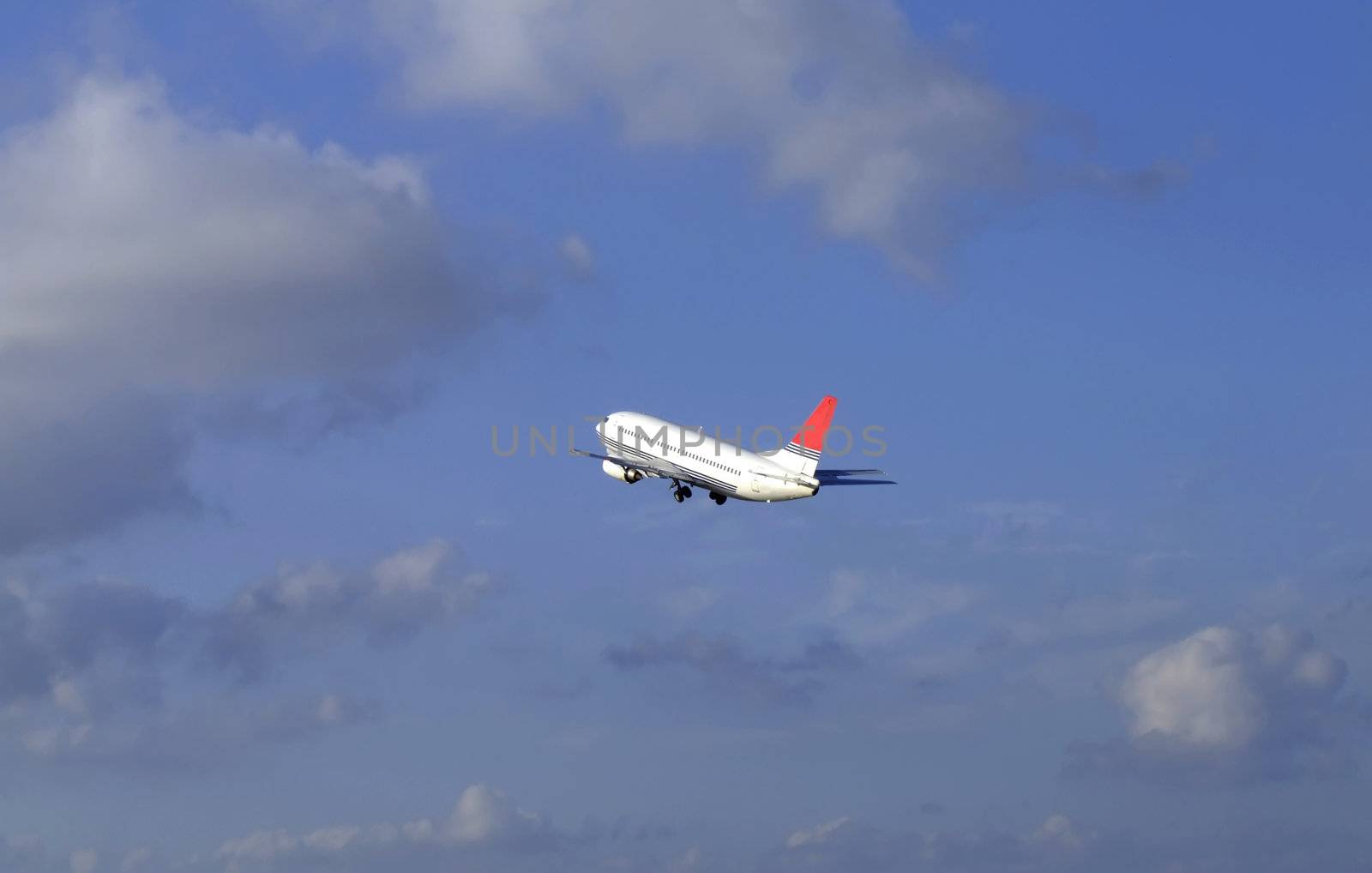 Civil aircraft taking off at an airfield in Malta