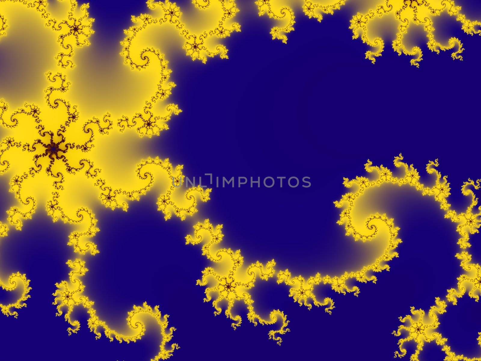 Fractal the image of a mystical yellow jellyfish. A kind with a bottom.
