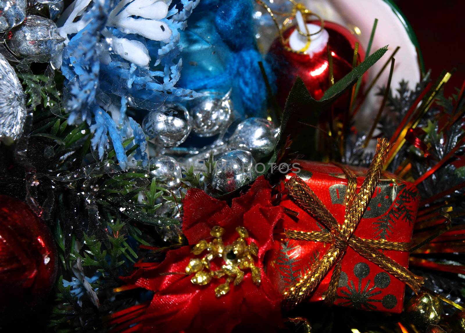 Details of various Christmas decorations ideal as background