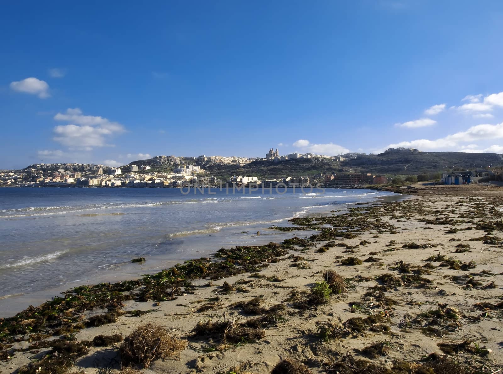 Typical winter landscape and scenery from the coast in Malta.