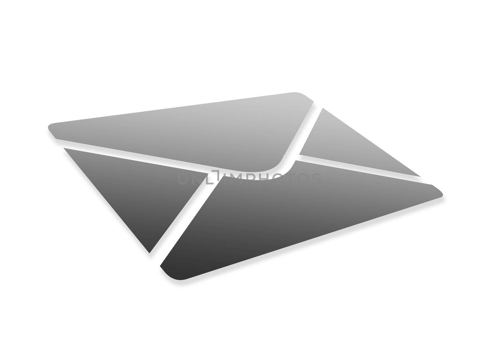 High resolution perspective graphic of a envelope.