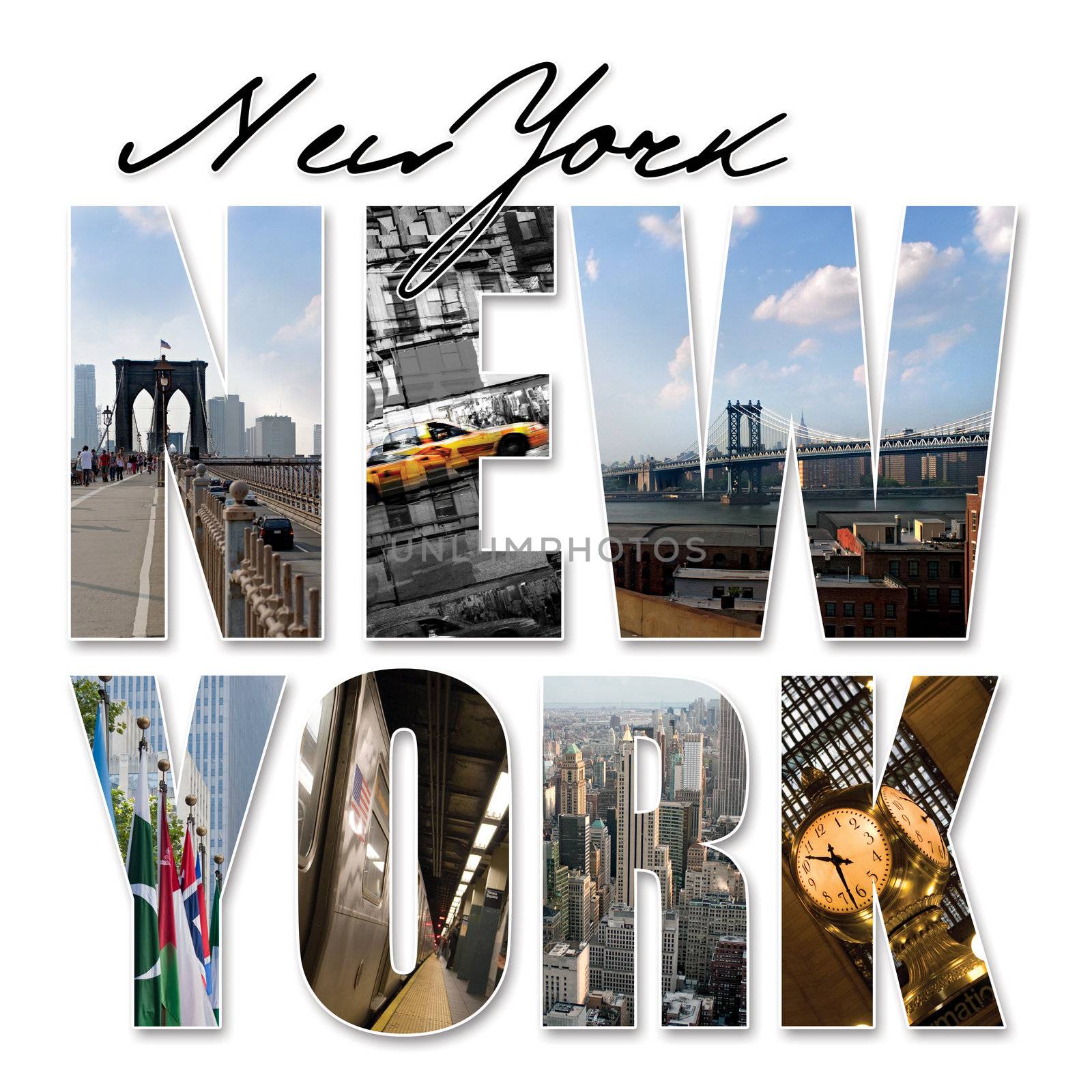 NYC New York City Graphic Montage by graficallyminded