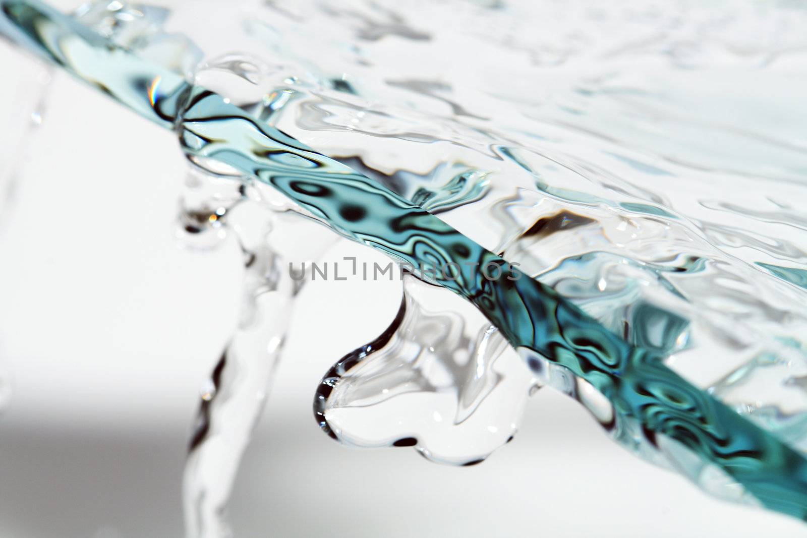 Abstract background with broken glass and flowing water