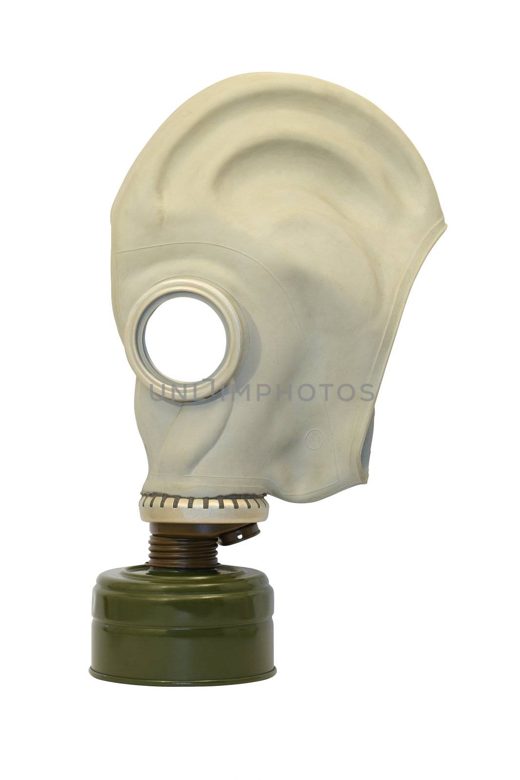 Old Gas Mask isolated on white background with clipping path