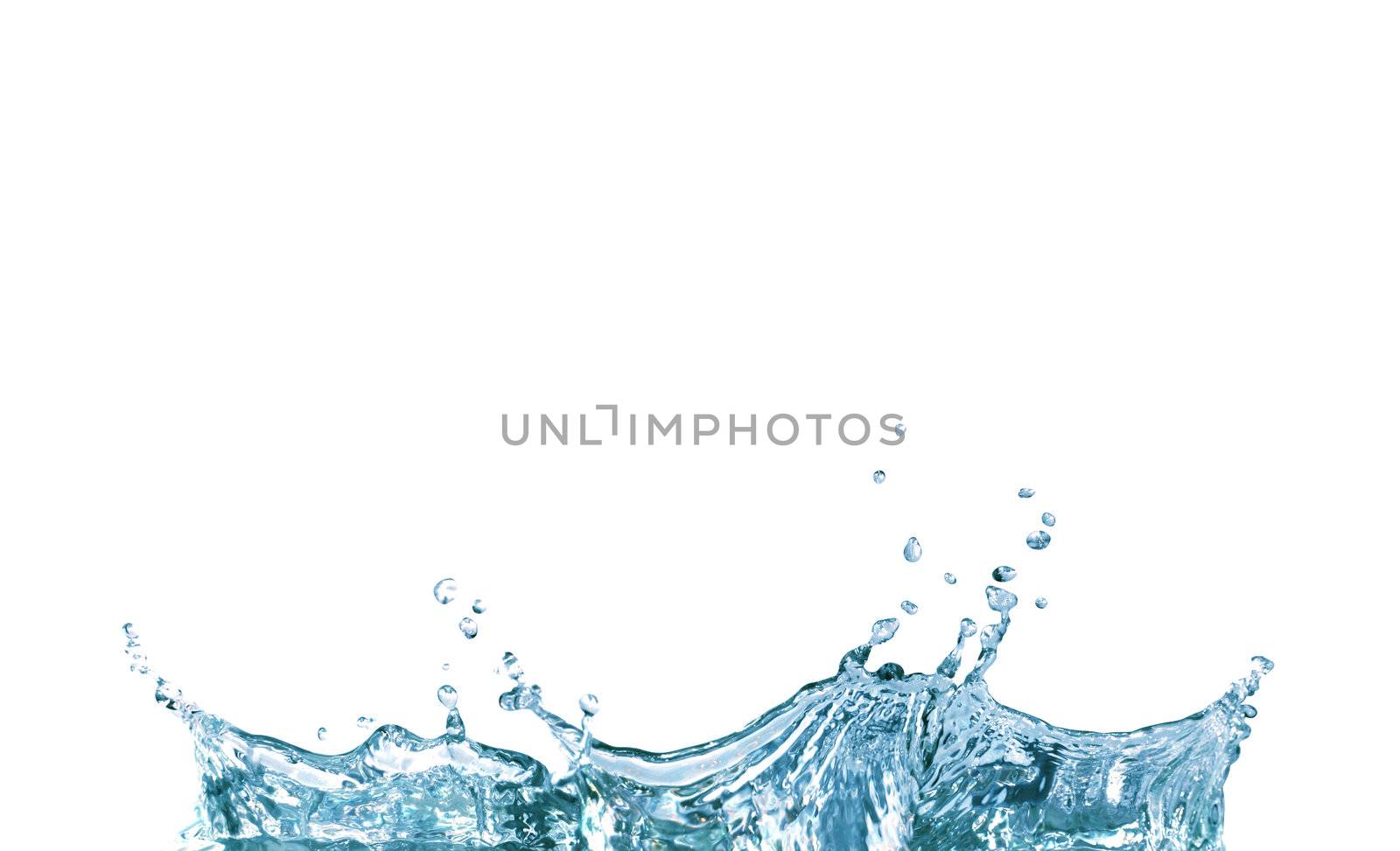 Splashing water abstract background isolated with clipping path