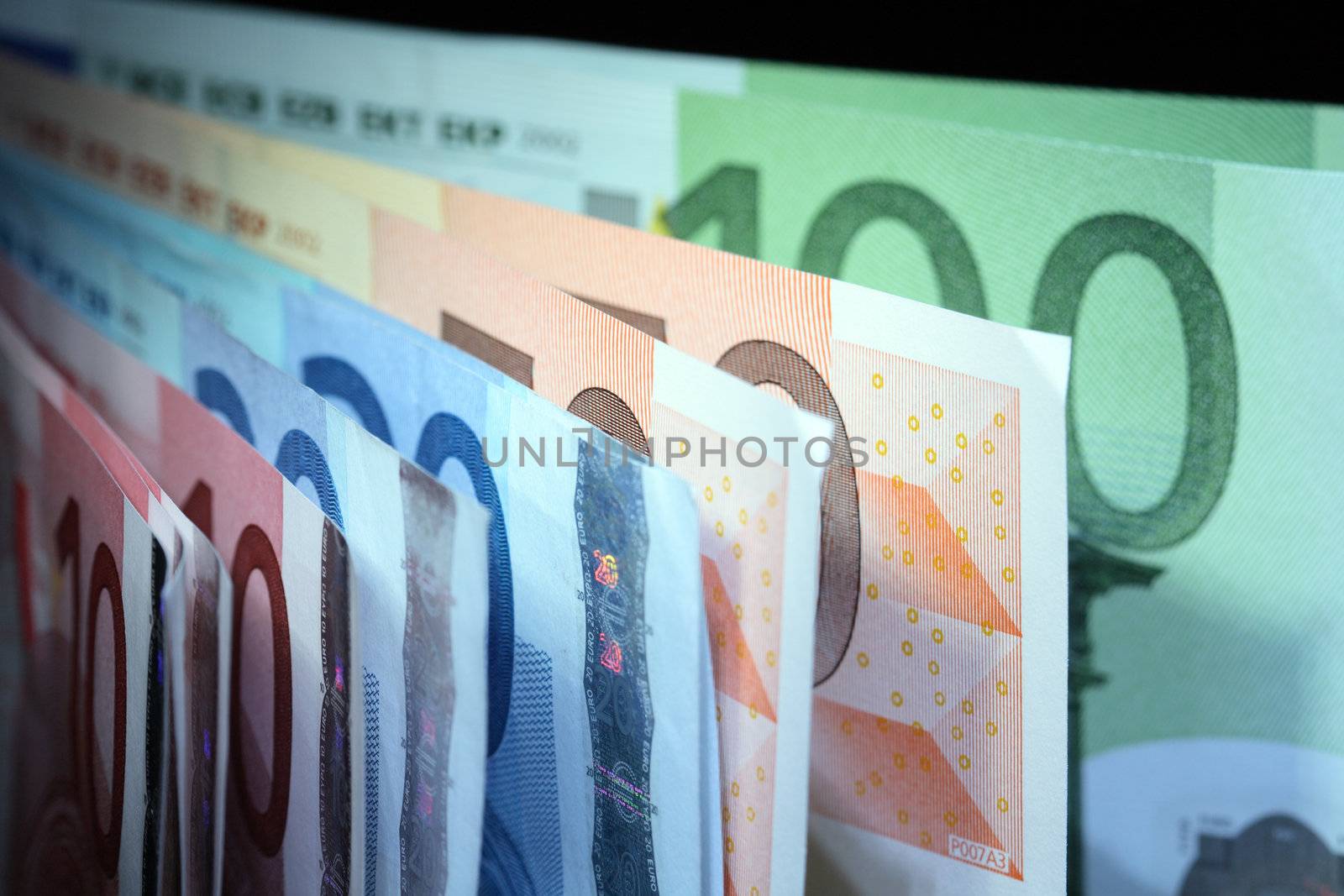 Background made from European Union Currency banknotes