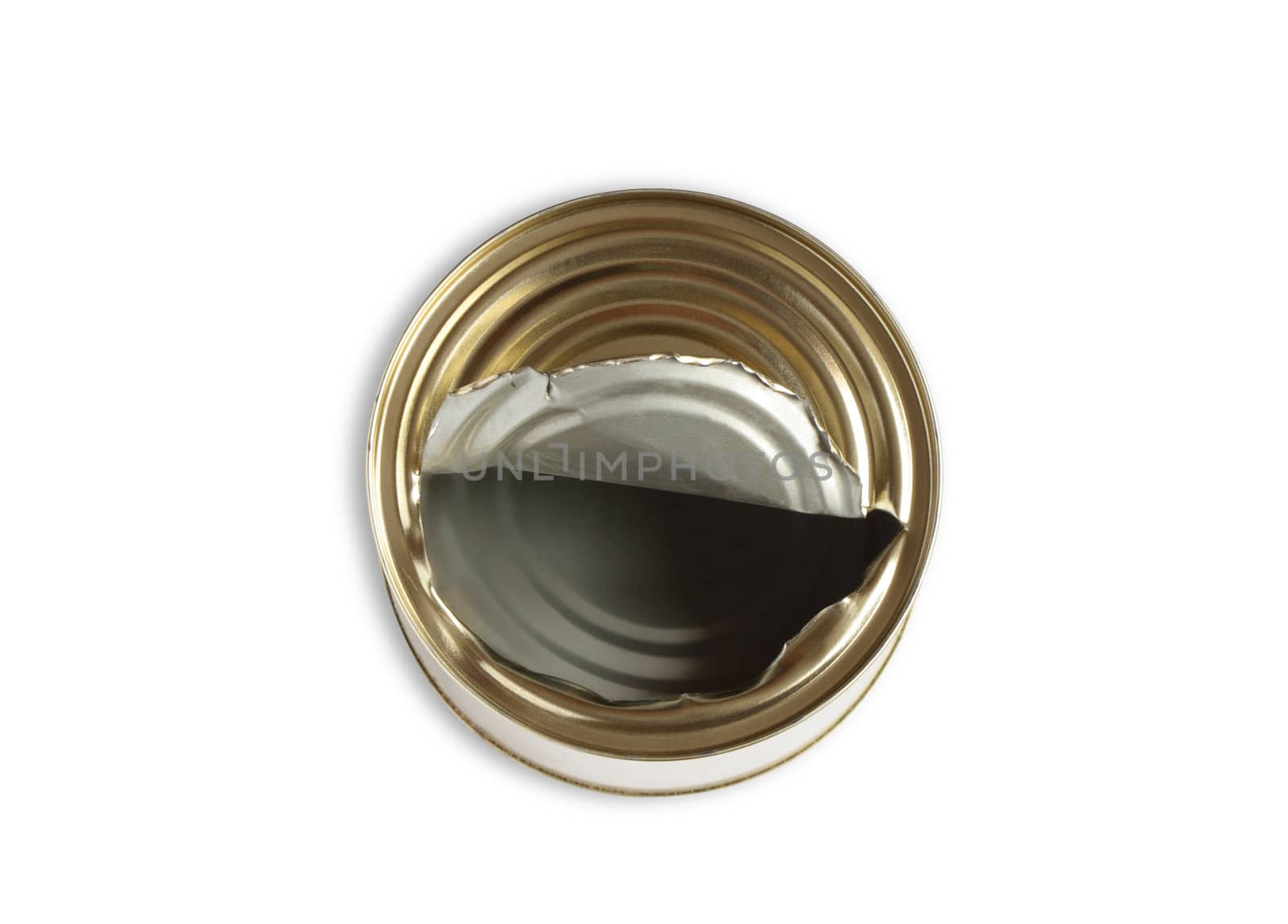 Empty can with blank place for your design ideas. Image with clipping path