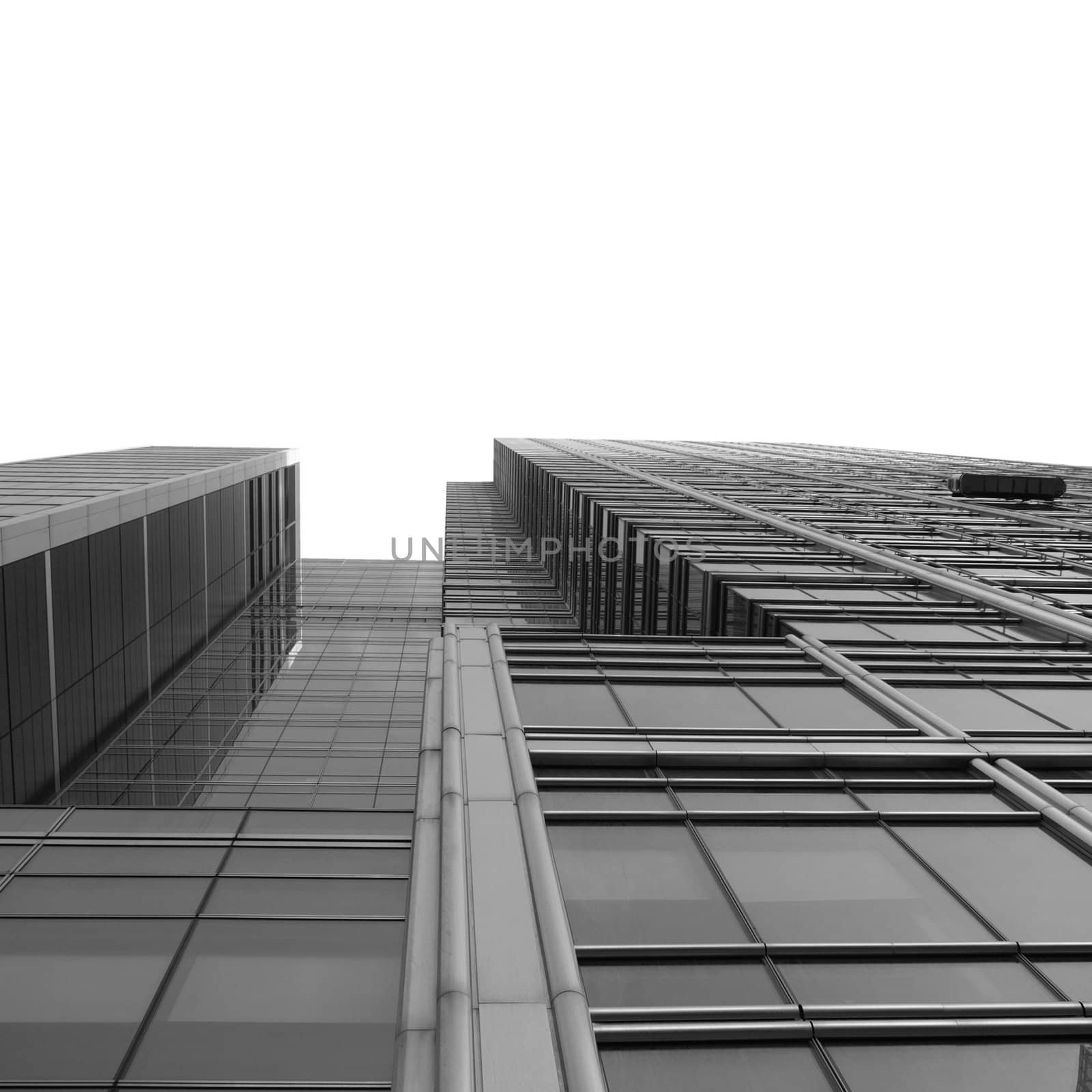 Modern skyscrapers isolated over white background with copy space