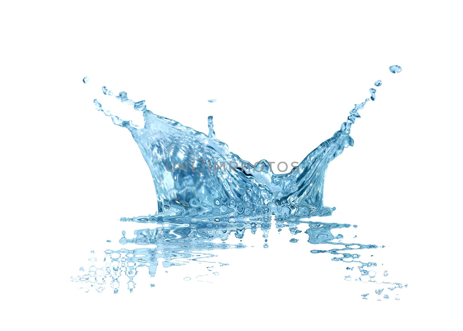 Splashing water abstract background isolated with clipping path