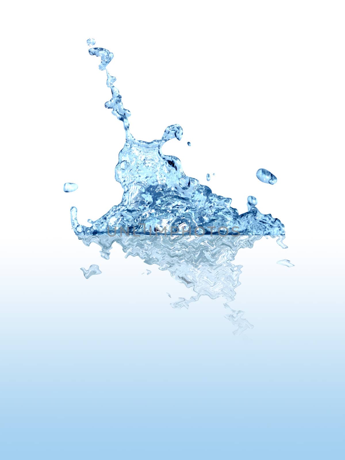 Splashing water abstract background isolated with clipping path