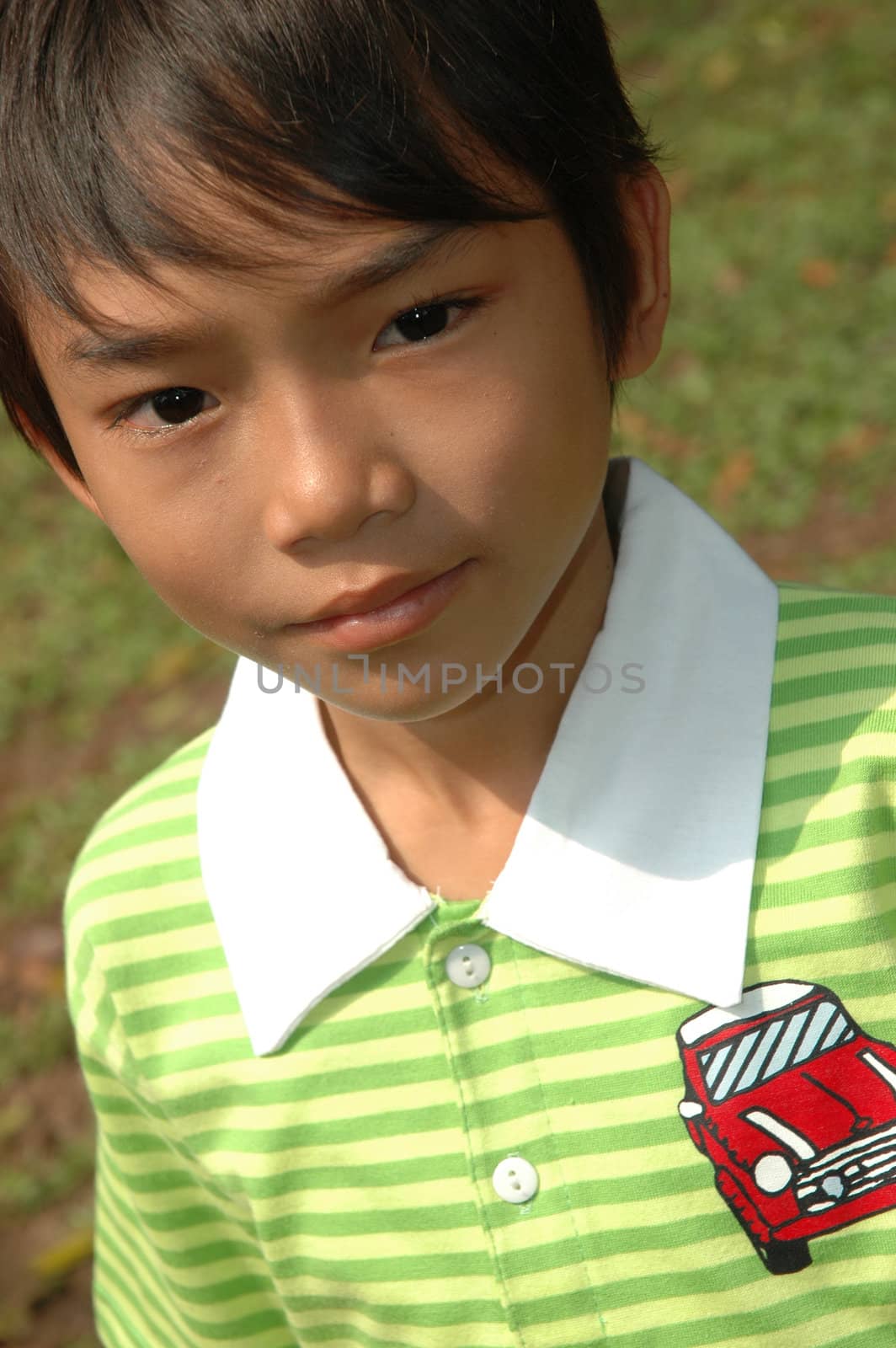 little boy with nice and cute face expression