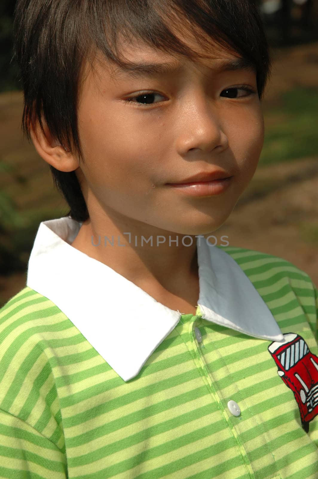 little boy with nice and cute face expression